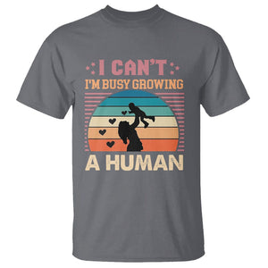 First Mother's Day T Shirt I Can't I'm Busy Growing A Human New Mom Vintage TS02 Charcoal Printyourwear