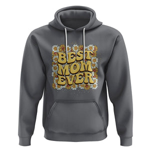 Floral Mother's Day Hoodie Best Mom Ever Flowers Retro Hippie TS02 Charcoal Printyourwear