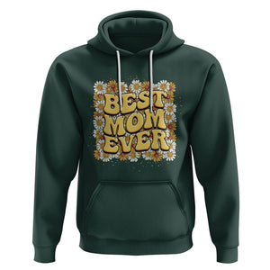 Floral Mother's Day Hoodie Best Mom Ever Flowers Retro Hippie TS02 Dark Forest Green Printyourwear