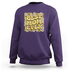 Floral Mother's Day Sweatshirt Best Mom Ever Flowers Retro Hippie TS02 Purple Printyourwear