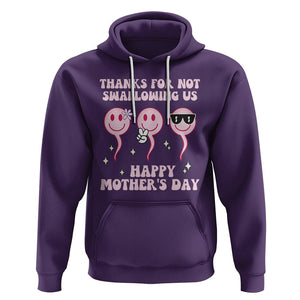 Funny Mother's Day Hoodie Thanks For Not Swallowing Us TS02 Purple Printyourwear