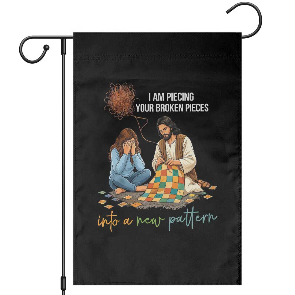 I Am Piecing Your Broken Pieces Christian Healing Garden Flag Jesus Comfort Faith Restoration Inspirational Gift TS02 Black Print Your Wear
