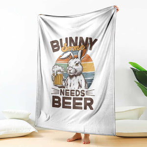 Some Bunny Needs Beer Funny Easter Drinking Humor Throw Blanket Retro Rabbit Beer Lover Gift TS02 Print Your Wear