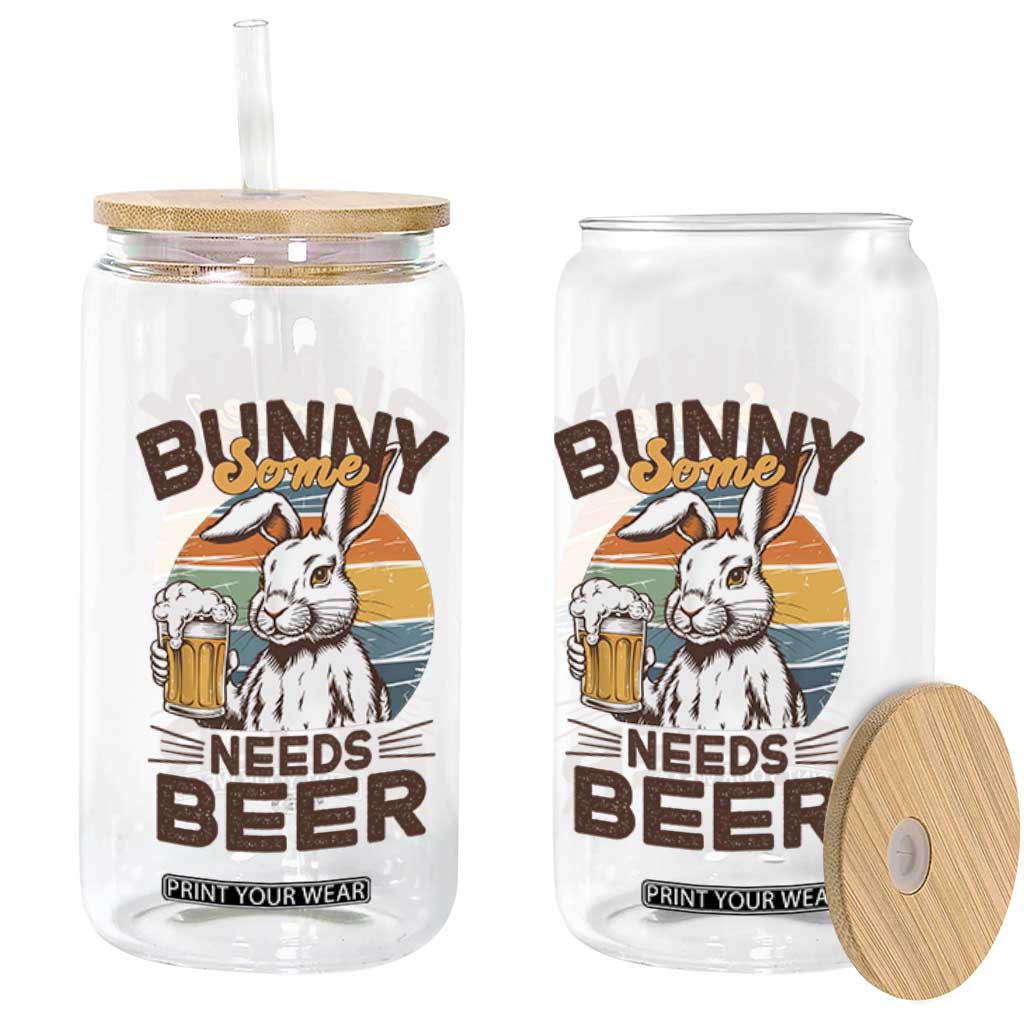 Some Bunny Needs Beer Funny Easter Drinking Humor Glass Can Retro Rabbit Beer Lover Gift TS02 Print Your Wear