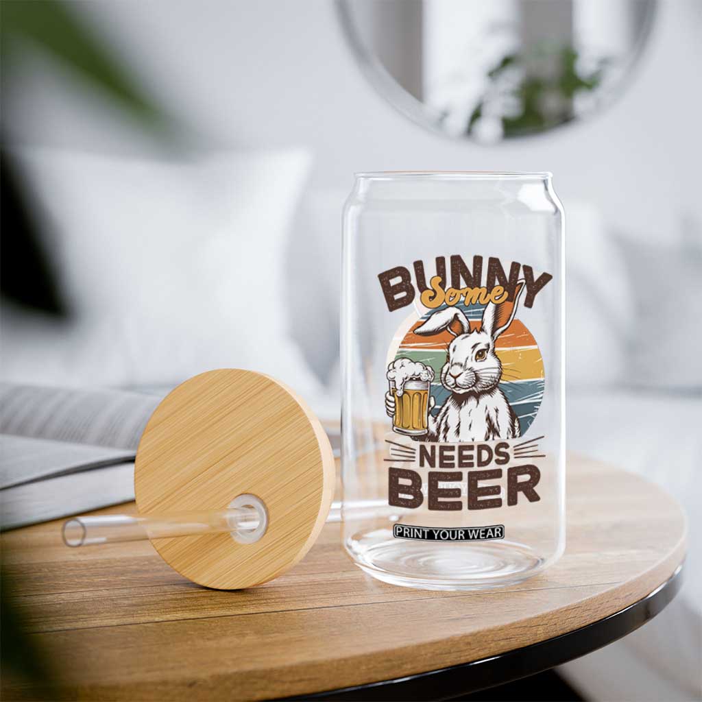 Some Bunny Needs Beer Funny Easter Drinking Humor Glass Can Retro Rabbit Beer Lover Gift TS02 Print Your Wear