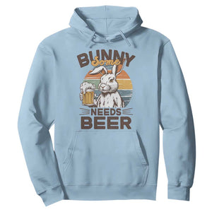 Some Bunny Needs Beer Funny Easter Drinking Humor Hoodie Retro Rabbit Beer Lover Gift TS02 Light Blue Print Your Wear