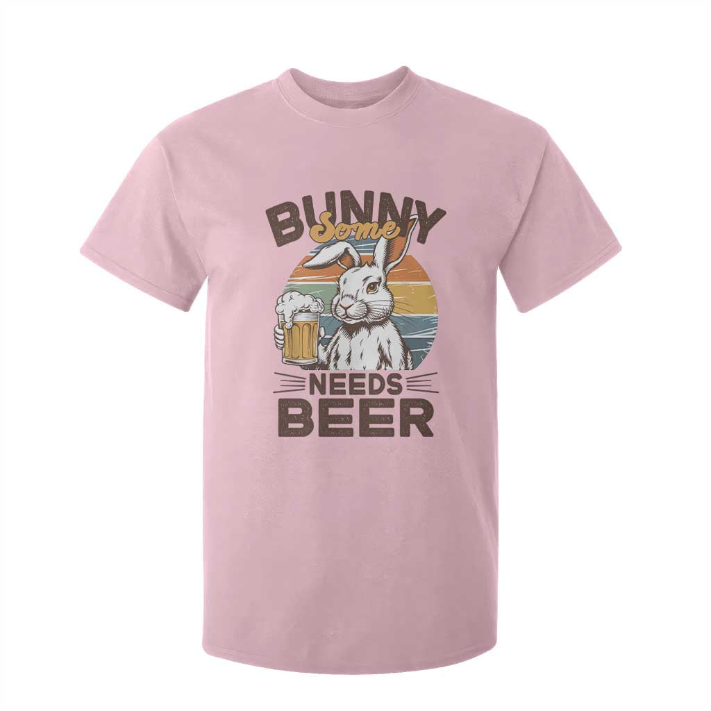 Some Bunny Needs Beer Funny Easter Drinking Humor T Shirt For Kid Retro Rabbit Beer Lover Gift TS02 Light Pink Print Your Wear