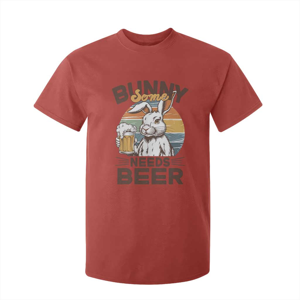Some Bunny Needs Beer Funny Easter Drinking Humor T Shirt For Kid Retro Rabbit Beer Lover Gift TS02 Red Print Your Wear