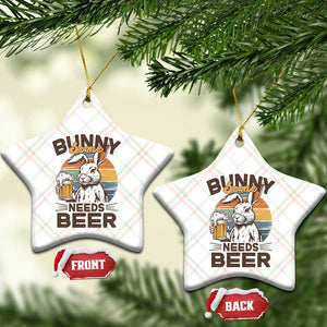 Some Bunny Needs Beer Funny Easter Drinking Humor Ceramic Ornament Retro Rabbit Beer Lover Gift TS02 Print Your Wear