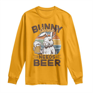 Some Bunny Needs Beer Funny Easter Drinking Humor Long Sleeve Shirt Retro Rabbit Beer Lover Gift TS02 Gold Print Your Wear