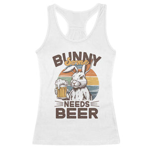 Some Bunny Needs Beer Funny Easter Drinking Humor Racerback Tank Top Retro Rabbit Beer Lover Gift TS02 White Print Your Wear