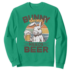 Some Bunny Needs Beer Funny Easter Drinking Humor Sweatshirt Retro Rabbit Beer Lover Gift TS02 Irish Green Print Your Wear
