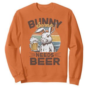 Some Bunny Needs Beer Funny Easter Drinking Humor Sweatshirt Retro Rabbit Beer Lover Gift TS02 Orange Print Your Wear