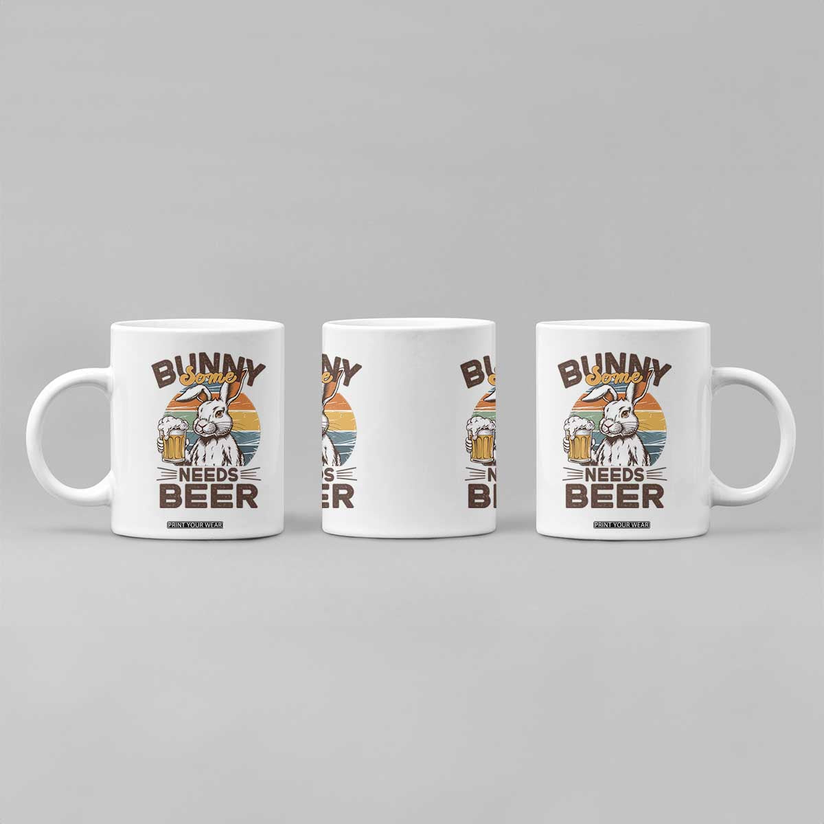 Some Bunny Needs Beer Funny Easter Drinking Humor Coffee Mug Retro Rabbit Beer Lover Gift TS02 Print Your Wear