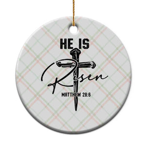 He Is Risen Matthew 28:6 Christian Easter Ceramic Ornament Nail Cross Faith Religious Inspirational Gift TS02 1pc Christmas Plaid Print Your Wear