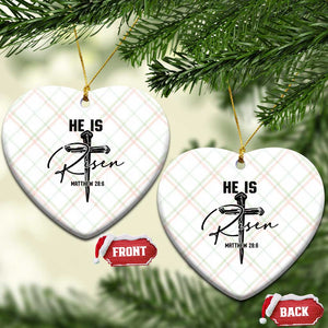 He Is Risen Matthew 28:6 Christian Easter Ceramic Ornament Nail Cross Faith Religious Inspirational Gift TS02 Print Your Wear