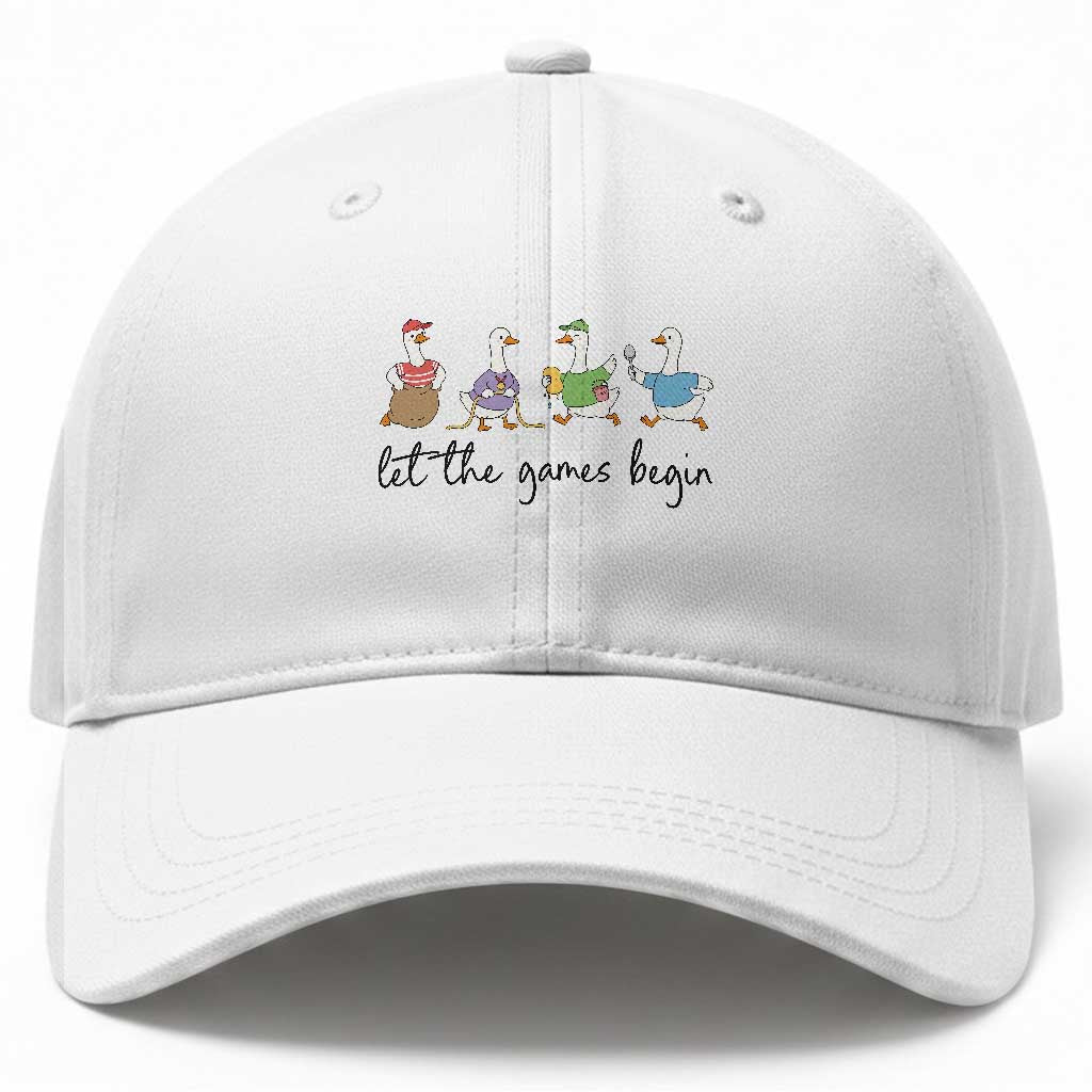 Let the Games Begin Cute Geese Baseball Cap Field Day Whimsical School Sports TS02 Print Your Wear