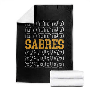 Retro Sabres Name Script Style Throw Blanket Vintage Distressed Sports Spirit Fan Pride TS02 Black Print Your Wear