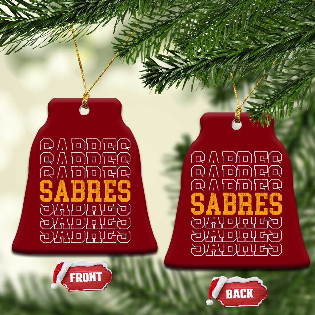 Retro Sabres Name Script Style Ceramic Ornament Vintage Distressed Sports Spirit Fan Pride TS02 Print Your Wear