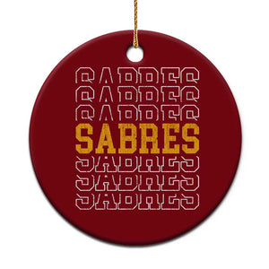 Retro Sabres Name Script Style Ceramic Ornament Vintage Distressed Sports Spirit Fan Pride TS02 1pc Red Print Your Wear