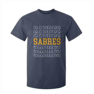 Retro Sabres Name Script Style T Shirt For Kid Vintage Distressed Sports Spirit Fan Pride TS02 Navy Print Your Wear