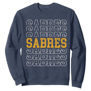 Retro Sabres Name Script Style Sweatshirt Vintage Distressed Sports Spirit Fan Pride TS02 Navy Print Your Wear