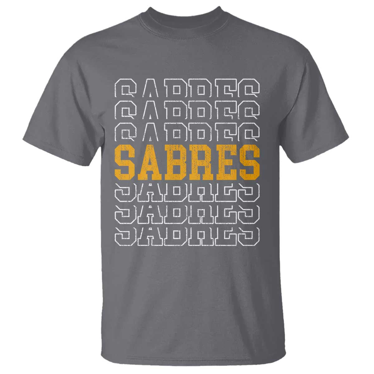 Retro Sabres Name Script Style T Shirt Vintage Distressed Sports Spirit Fan Pride TS02 Charcoal Print Your Wear