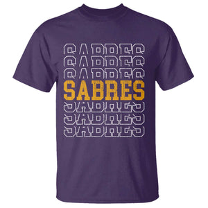 Retro Sabres Name Script Style T Shirt Vintage Distressed Sports Spirit Fan Pride TS02 Purple Print Your Wear