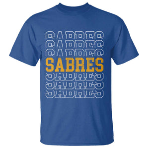 Retro Sabres Name Script Style T Shirt Vintage Distressed Sports Spirit Fan Pride TS02 Royal Blue Print Your Wear