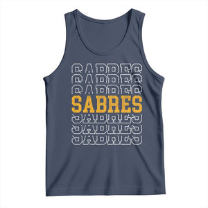 Retro Sabres Name Script Style Tank Top Vintage Distressed Sports Spirit Fan Pride TS02 Navy Print Your Wear