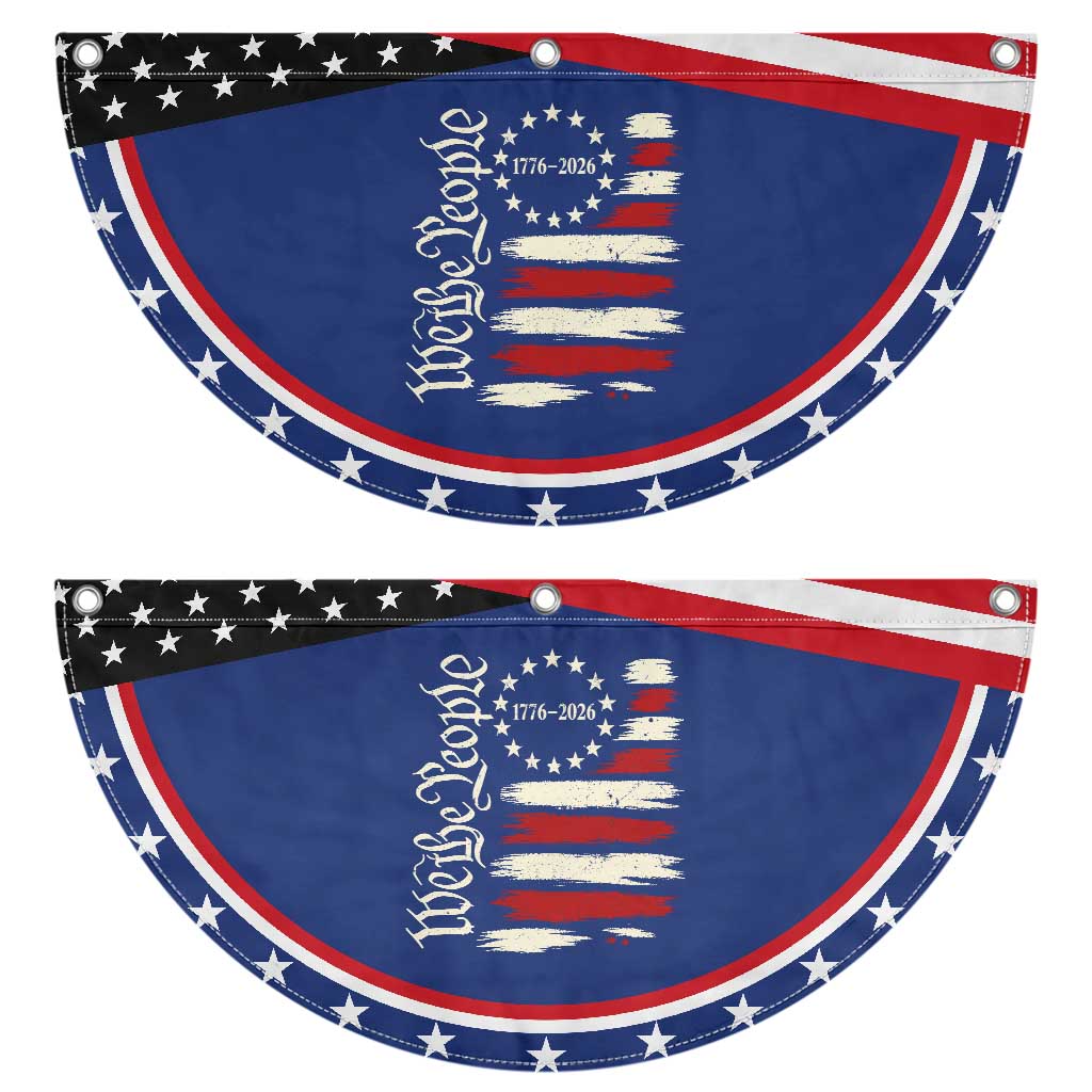 250 Years of Liberty 1776-2026 We The People Patriotic Fan Flag Distressed American Flag Semiquincentennial 250th Anniversary TS02 2pcs pack Classic Navy Print Your Wear