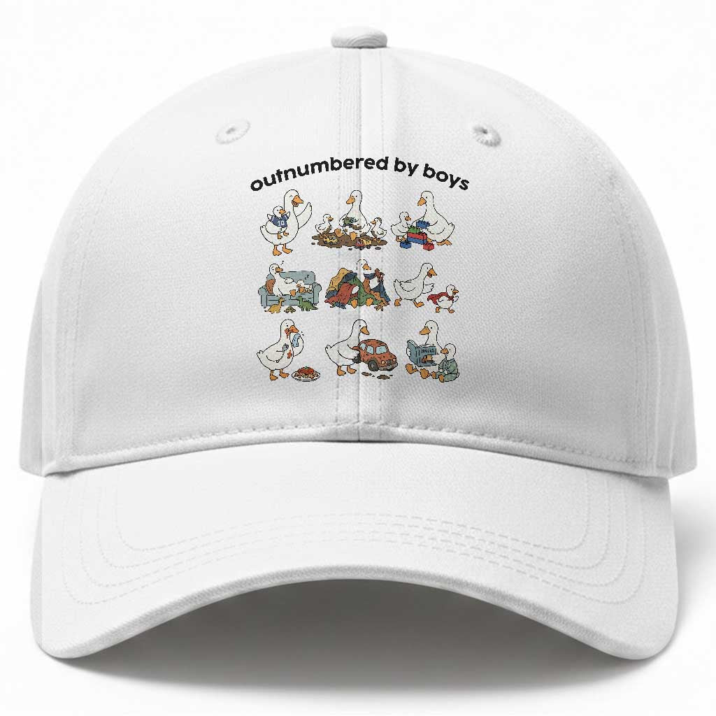 Outnumbered By Boys Funny Goose Mom Life Baseball Cap Chaos Coordinator Motherhood Mothers Day Gag Gift TS02 Print Your Wear