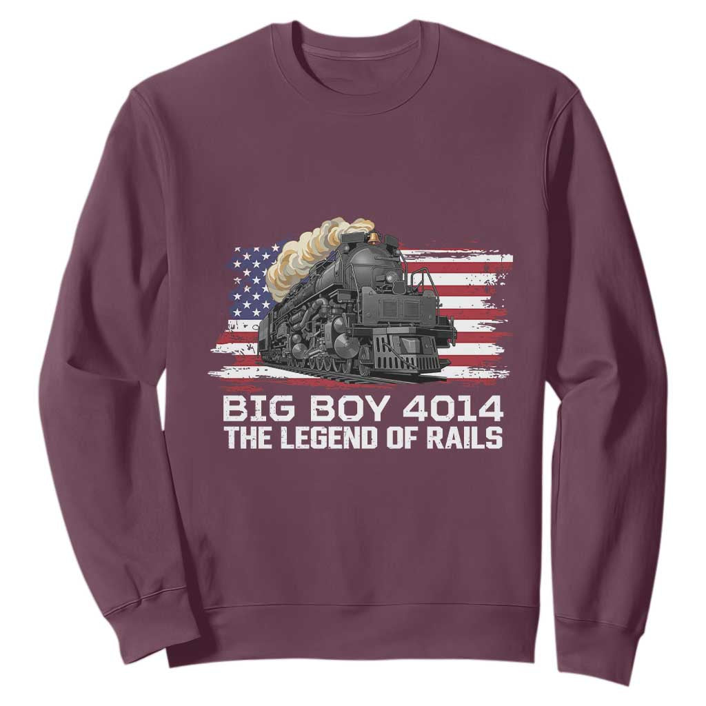 Vintage American Steam Train Sweatshirt Legend of the Rails Heritage Pride TS02 Maroon Print Your Wear