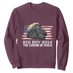 Vintage American Steam Train Sweatshirt Legend of the Rails Heritage Pride TS02 Maroon Print Your Wear