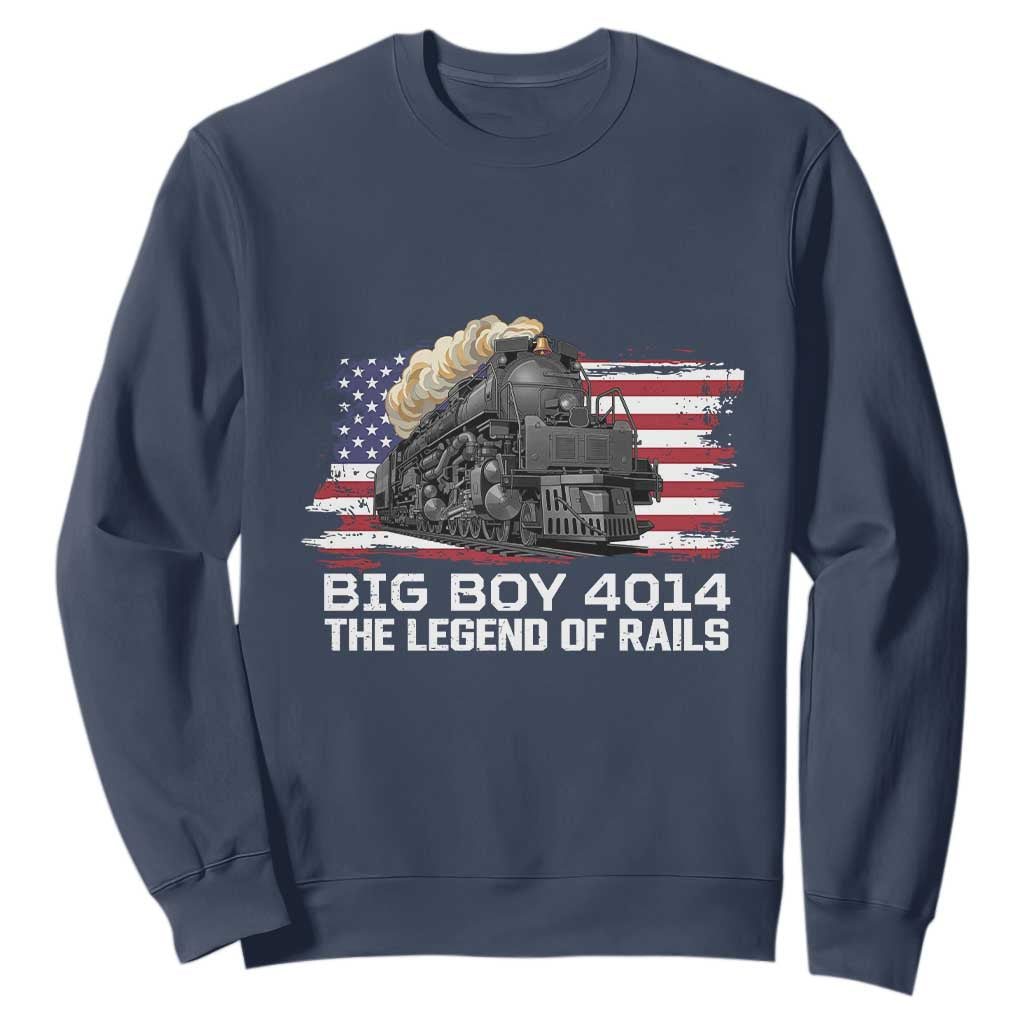 Vintage American Steam Train Sweatshirt Legend of the Rails Heritage Pride TS02 Navy Print Your Wear