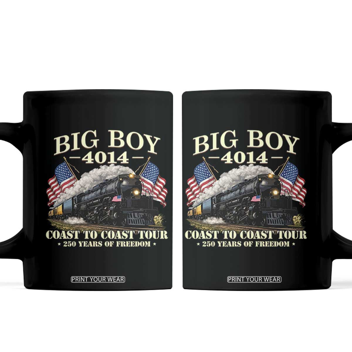 Patriotic Freedom Express Coast to Coast Coffee Mug Steam Train Legend Heritage Pride TS02 Black Print Your Wear