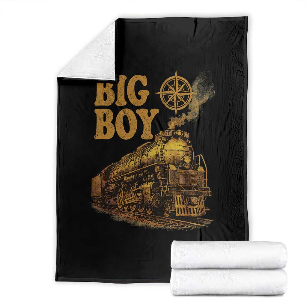 Vintage American Steam Train Locomotive Legend Throw Blanket Compass Adventure Heritage Pride Graphic TS02 Black Print Your Wear