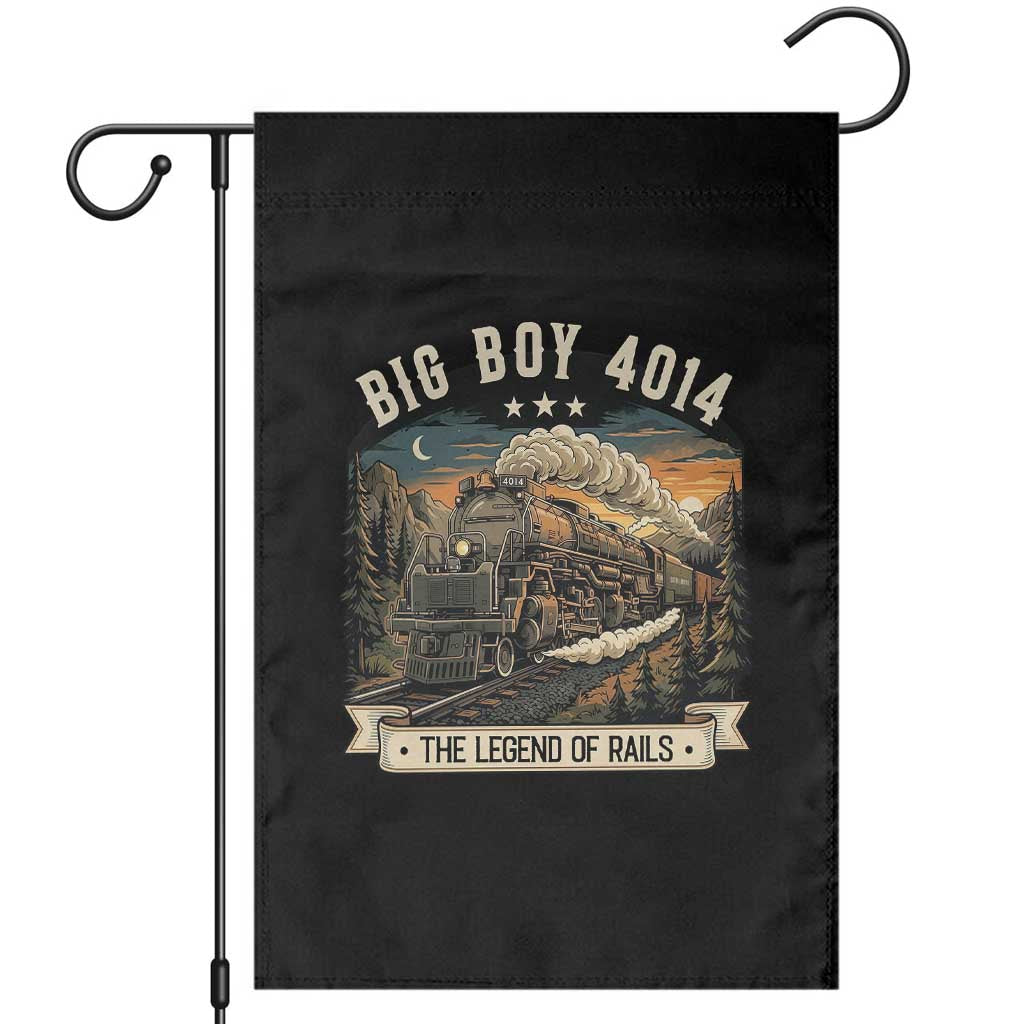 Scenic Mountain Steam Train Graphic Garden Flag Legend of the Rails Heritage Pride TS02 Black Print Your Wear