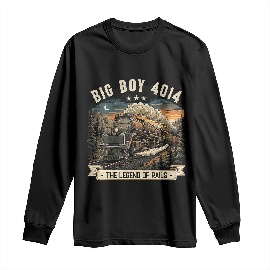 Scenic Mountain Steam Train Graphic Long Sleeve Shirt Legend of the Rails Heritage Pride TS02 Black Print Your Wear