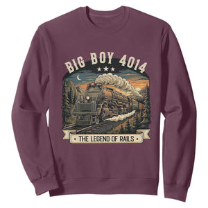 Scenic Mountain Steam Train Graphic Sweatshirt Legend of the Rails Heritage Pride TS02 Maroon Print Your Wear