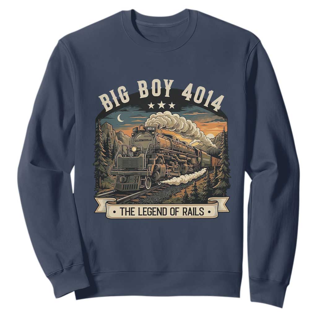 Scenic Mountain Steam Train Graphic Sweatshirt Legend of the Rails Heritage Pride TS02 Navy Print Your Wear