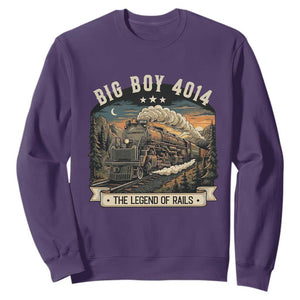 Scenic Mountain Steam Train Graphic Sweatshirt Legend of the Rails Heritage Pride TS02 Purple Print Your Wear