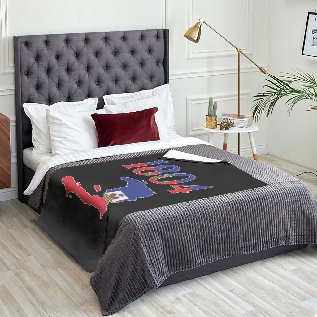 1804 Haiti Map and Flag Throw Blanket Haitian Heritage Pride Graphic TS02 Print Your Wear