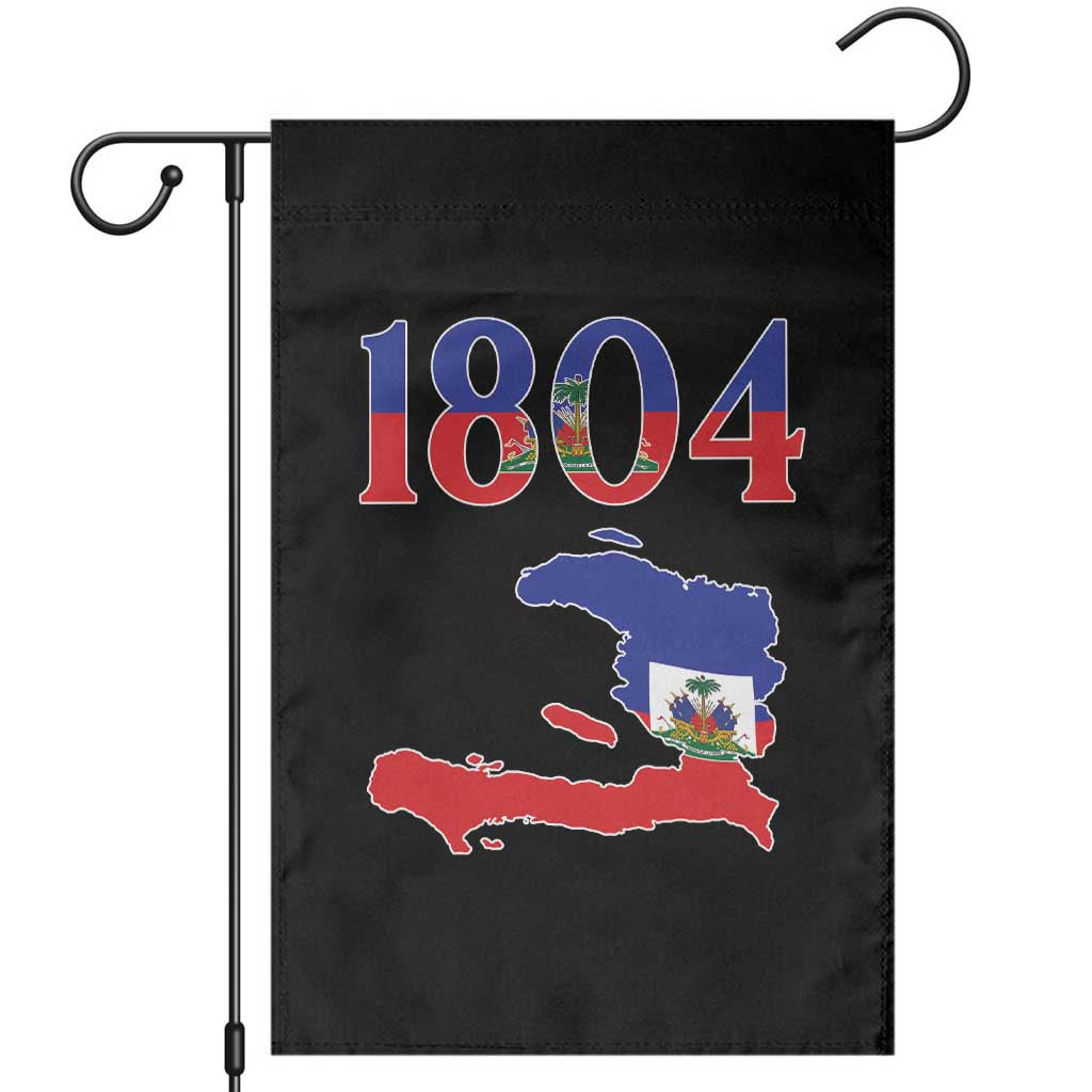 1804 Haiti Map and Flag Garden Flag Haitian Heritage Pride Graphic TS02 Black Print Your Wear