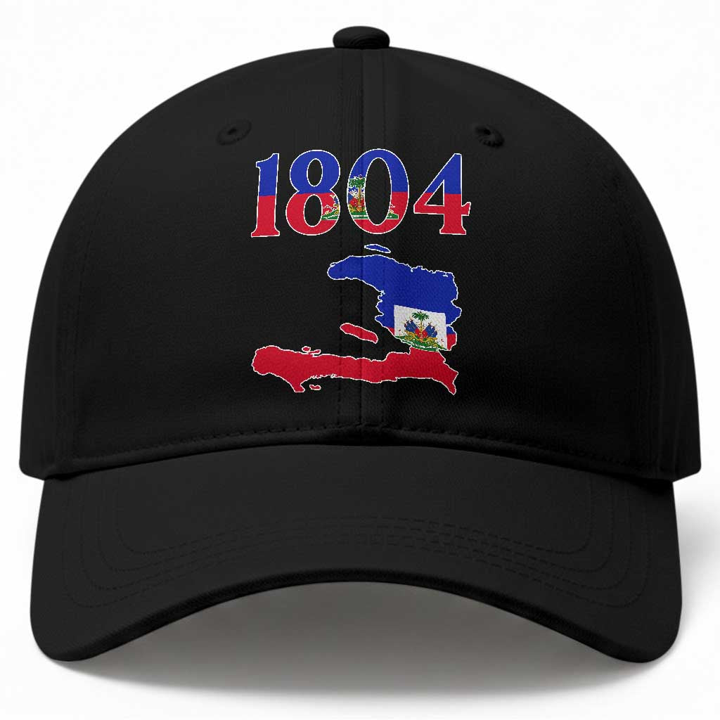 1804 Haiti Map and Flag Baseball Cap Haitian Heritage Pride Graphic TS02 Print Your Wear