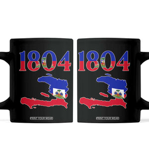 1804 Haiti Map and Flag Coffee Mug Haitian Heritage Pride Graphic TS02 Black Print Your Wear