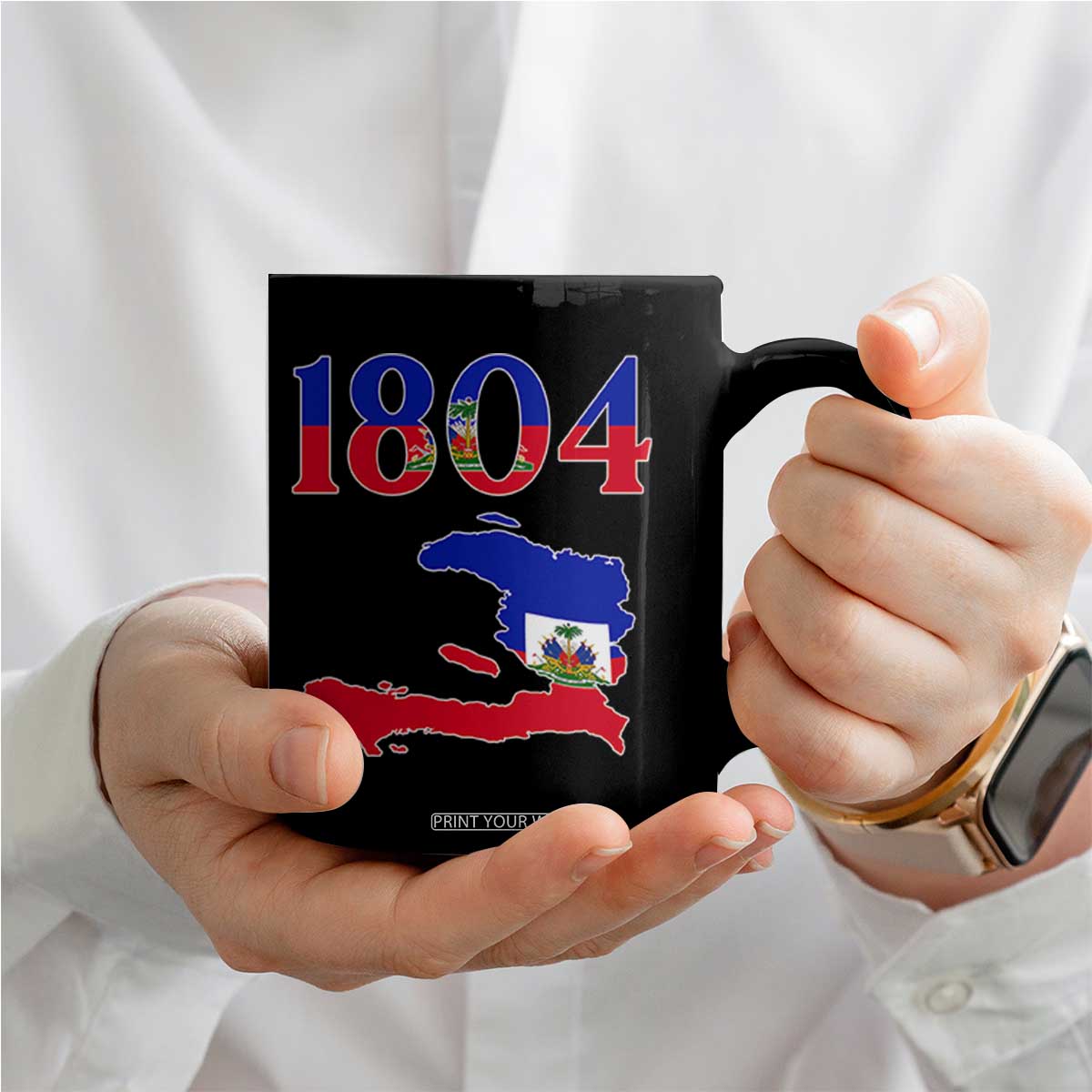 1804 Haiti Map and Flag Coffee Mug Haitian Heritage Pride Graphic TS02 Print Your Wear