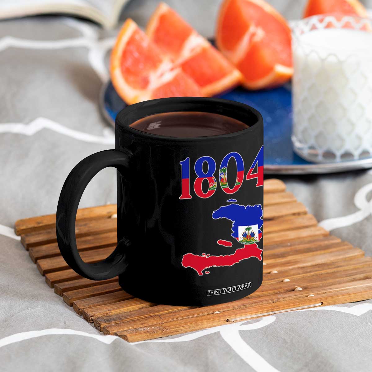 1804 Haiti Map and Flag Coffee Mug Haitian Heritage Pride Graphic TS02 Print Your Wear