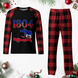 1804 Haiti Map and Flag Plaid Pajama Set Haitian Heritage Pride Graphic TS02 Buffalo Plaid Print Your Wear