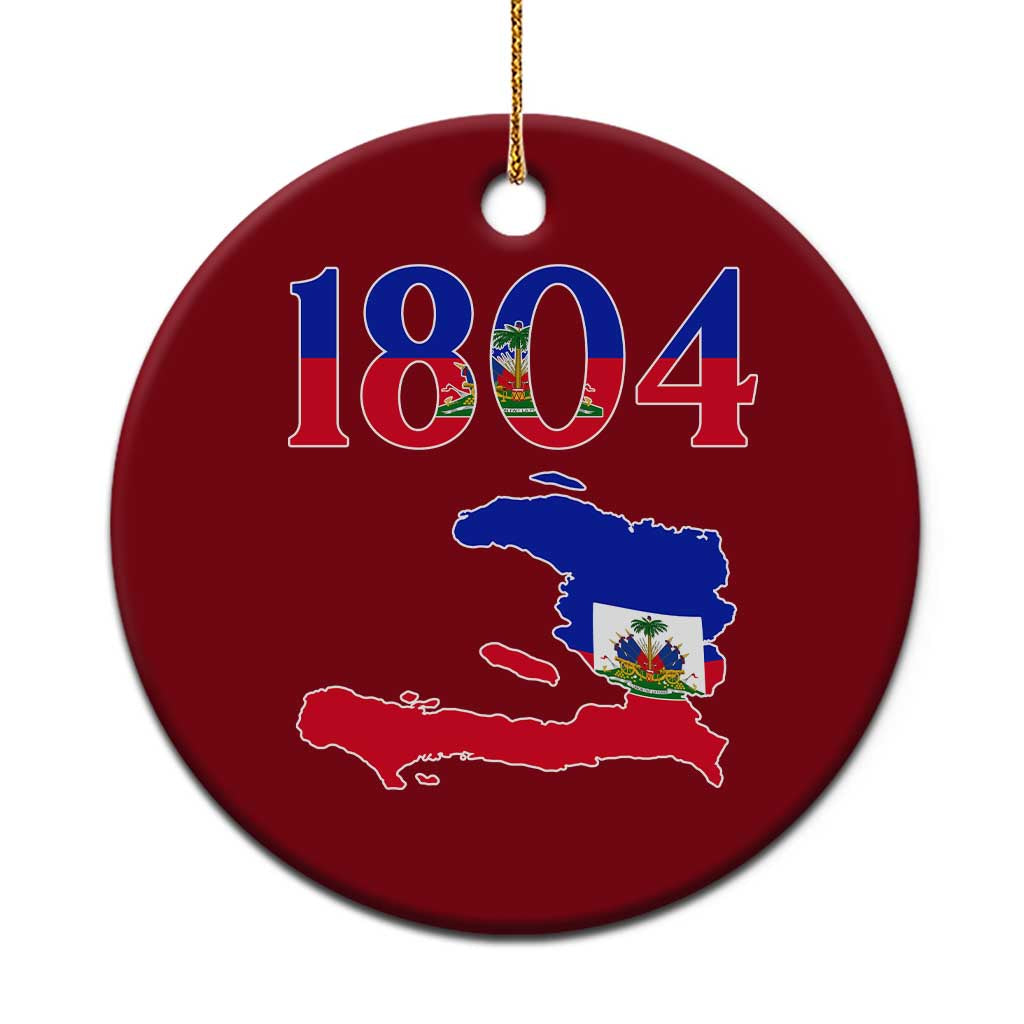 1804 Haiti Map and Flag Ceramic Ornament Haitian Heritage Pride Graphic TS02 1pc Red Print Your Wear